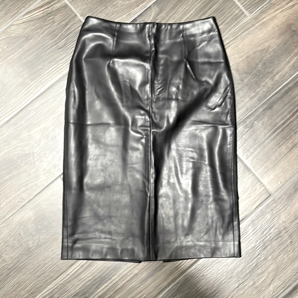 Zara womens faux leather midi skirt size medium